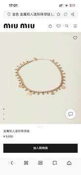 China Replica Miumiu Necklaces 51usd Only